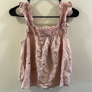Ana embroidered pink tank top